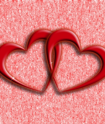 Картинка: Сердечки, два, красные, любовь