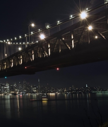 Image: Bridge, city, building, night, lighting, lights, light, architecture, sky