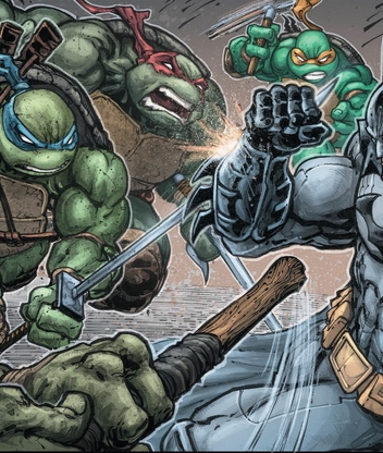 Image: Teenage mutant ninja turtles, Batman, battle, battle