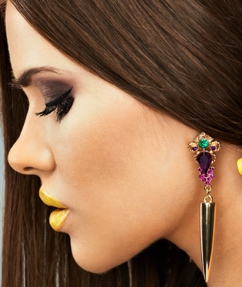Image: Makeup, face, profile, manicure, earrings, hair, girl