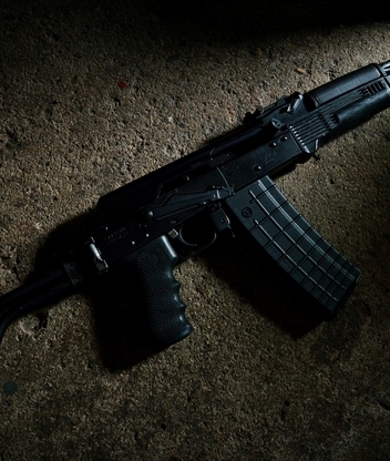 Картинка: Автомат, АК-47, черный, тёмный, текстура