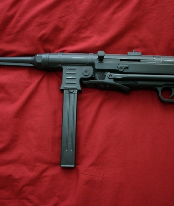 Картинка: Красный, ткань, оружие, MP-40, автомат, Шмайсер