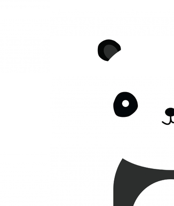 Картинка: Панда, белый фон, лицо
