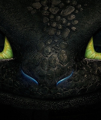 Картинка: Взгляд, глаза, дракон, Беззубик, Ночная фурия, фильм, Как приручить дракона