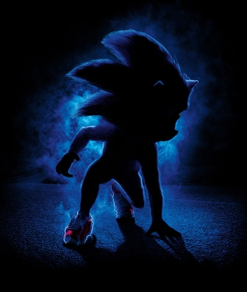 Картинка: Соник, Sonic, the hedgehog, аура, старт, силует, темно, кроссовки, молнии
