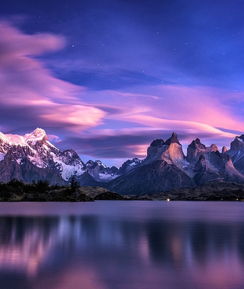 Image: nature, sky, mountains, rocks, lake, reflection
