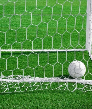 Image: Ball, gate, lawn, grass, football