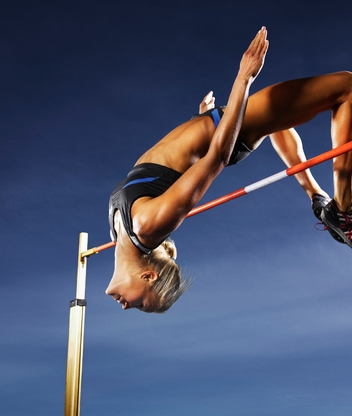 Image: Athlete, jump, height, body, bar, sky