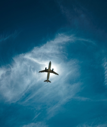 Картинка: Самолёт, полёт, летит, высоко, облака, небо