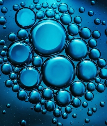 Картинка: Пузыри, капли, разные по размеру, вода