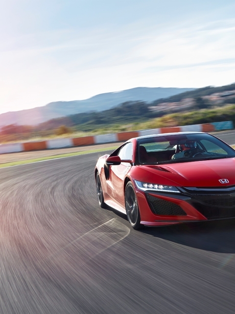 Image: Honda NSX, Red, sport, car, highway, road, asphalt, speed