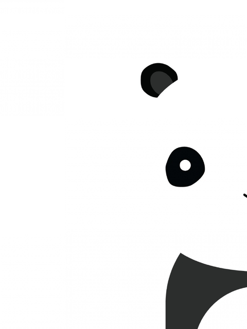 Image: Panda, white background, face