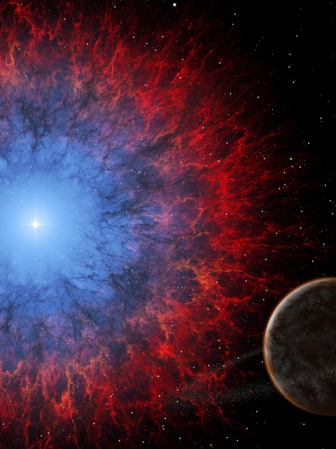 Картинка: Сверхновая, взрыв, планеты, туманность, глаз, звезда