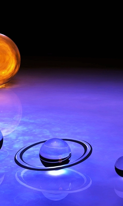 Image: Sun, planets, system, glass, 3d model