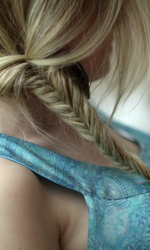 Image: Girl, blonde, braid, hair, hairstyle