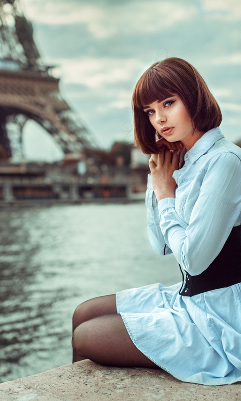 Картинка: Модель, девушка, Marie Grippon, Париж, Эйфелева башня, вода