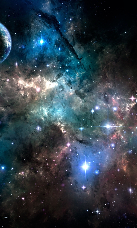 Картинка: Планета, космос, звёзды, туманность, газовая пыль