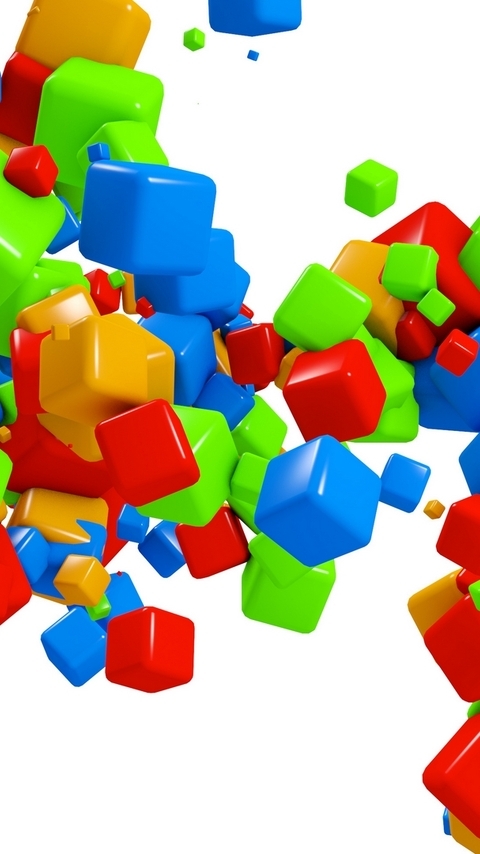 Image: Colored cubes, white background, 3d