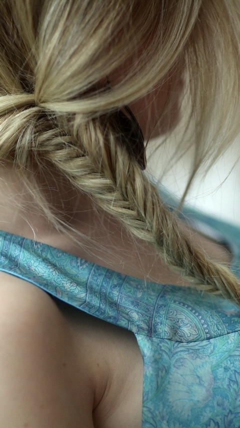 Image: Girl, blonde, braid, hair, hairstyle