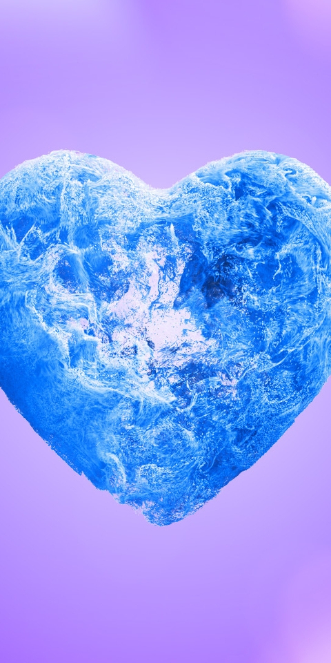 Image: Heart, blue, volumetric, lilac, color, background