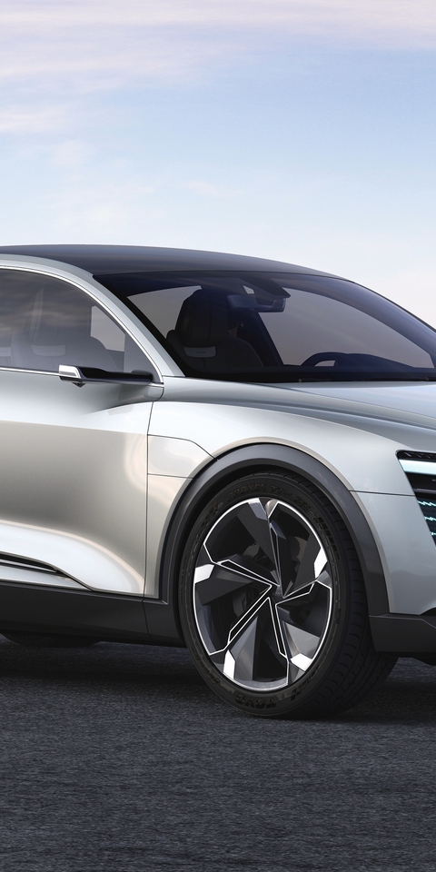 Картинка: Электрокар, Audi, e-tron, Sportback, серебристый