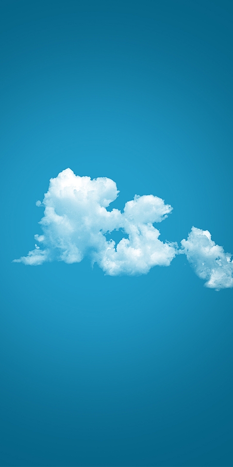Картинка: Минимализм, небо, облако, в центре, голубой фон