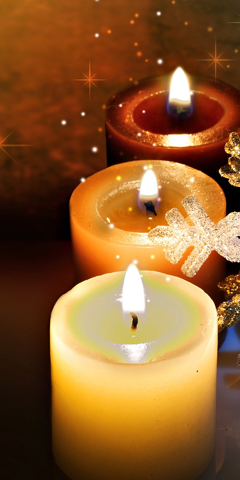 Image: new year, candles, holiday, snowflake