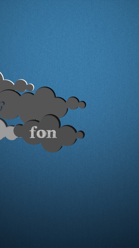 Картинка: Серые облака, синий фон, fon