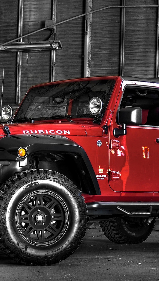 Картинка: Jeep, wrangler, rubicon, 2016, красный, внедорожник