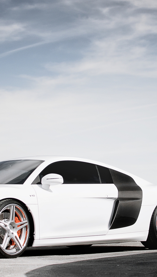 Картинка: Суперкар, белый, Audi, R8 V10
