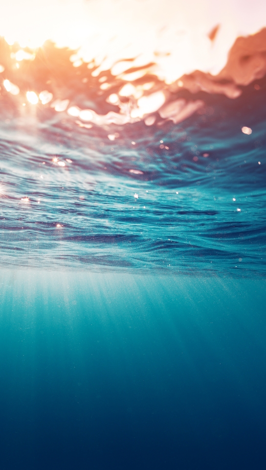 Картинка: Море, вода, поверхность, свет, лучи, волны