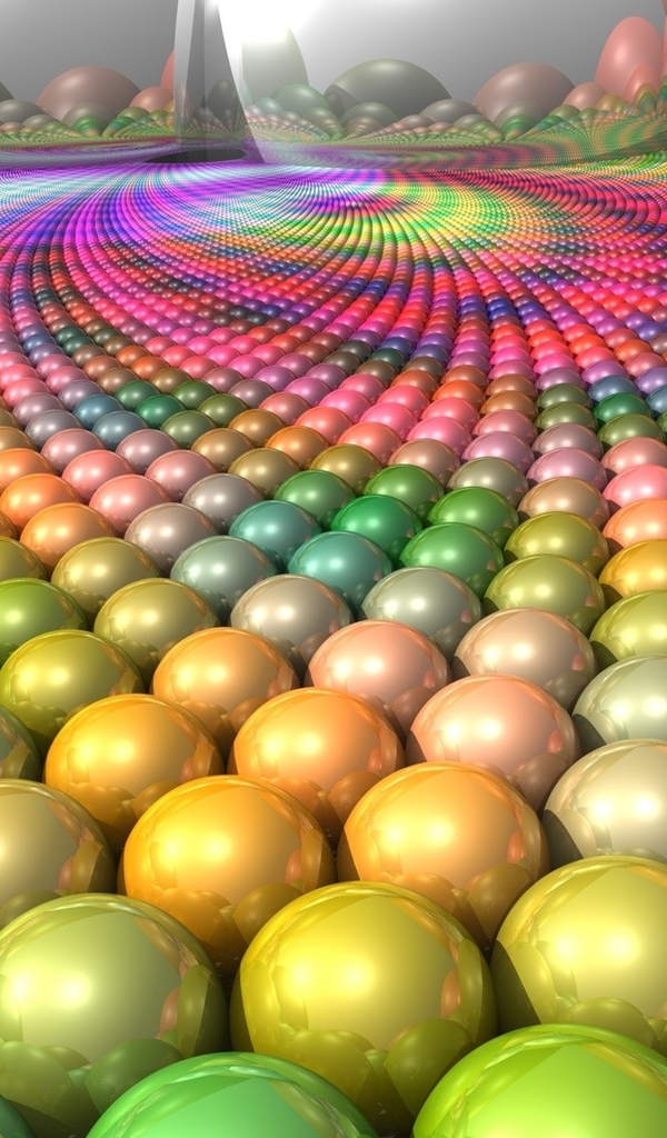 Image: Balls, color, bright, rainbow, reflection