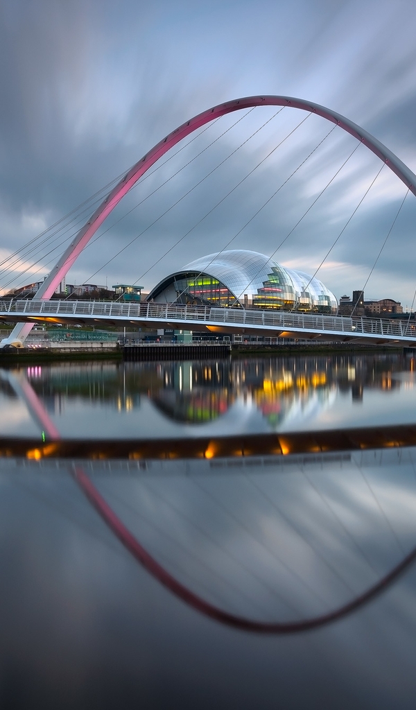 Image: Sunset, City, bridge, evening, water, river, Tyne, Millenium, architecture, London, Newcastle, London