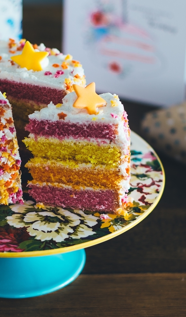 Image: Cake, sweet, piece, tortiza, stars