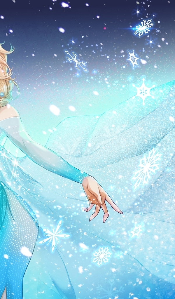 Картинка: Frozen, Холодное Сердце, Elza, платье, снежинки, блондинка