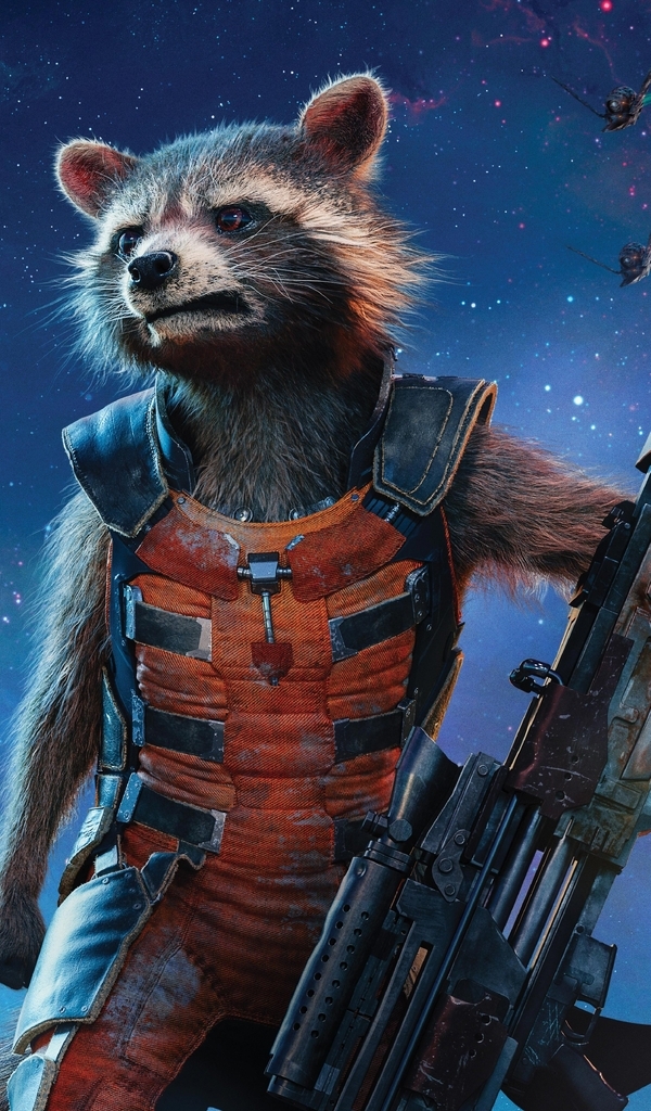 Картинка: Guardians of the Galaxy, Стражи галактики, Ракета, енот, оружие, космос