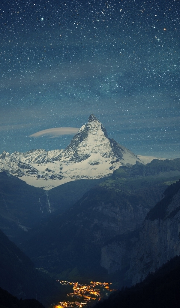 Картинка: альпы, гора, ночь