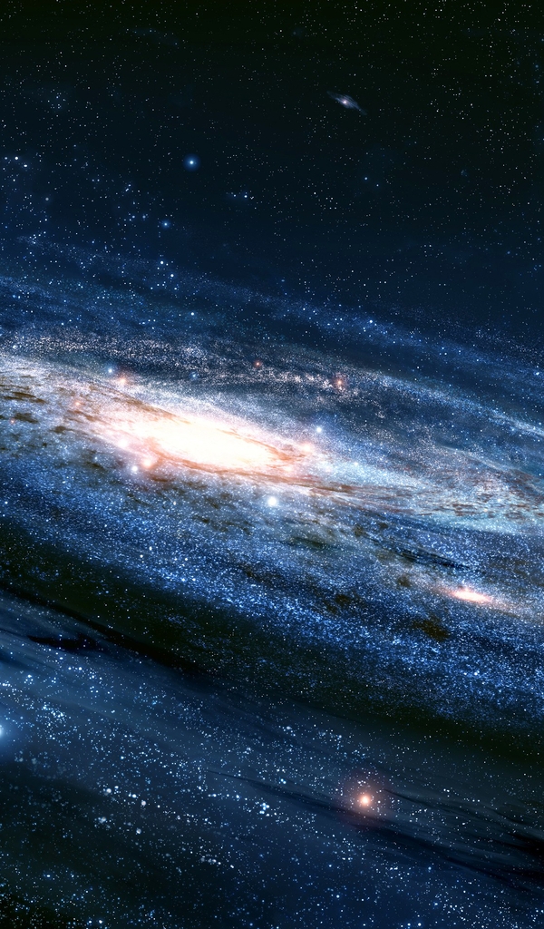 Картинка: Галактика, скопление, спираль, звёзды, туманность, яркий свет, в центре