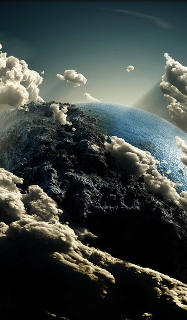 Image: Earth, planet, space, clouds, light, star