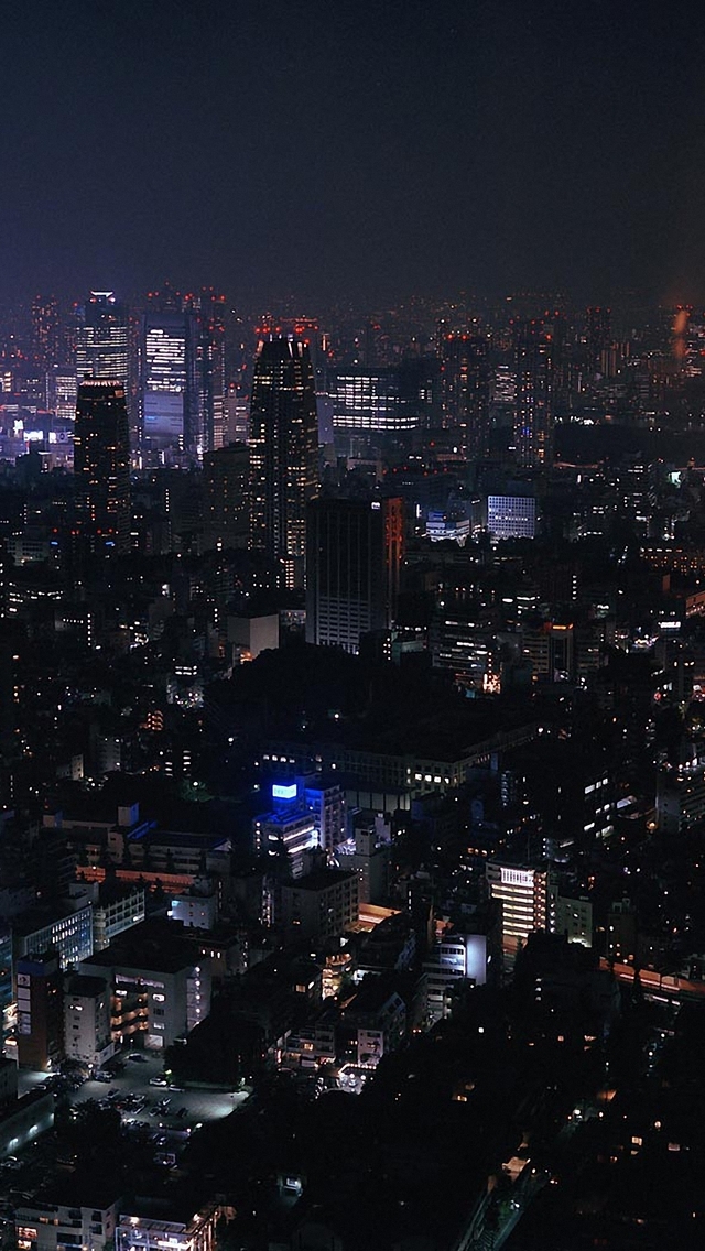 Картинка: Ночь, город, Токио, Япония, телевизионная, башня, ночные огни, свет