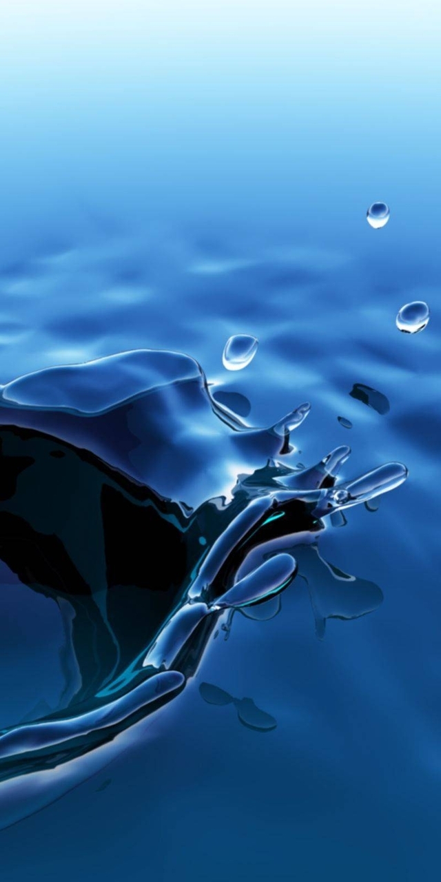Картинка: Всплеск, вода, капли, лунка