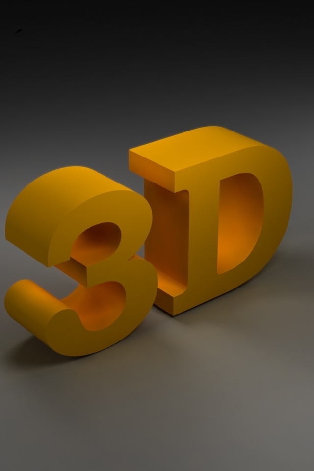 Image: 3D, letter, number, yellow, gray background, shadow, shading
