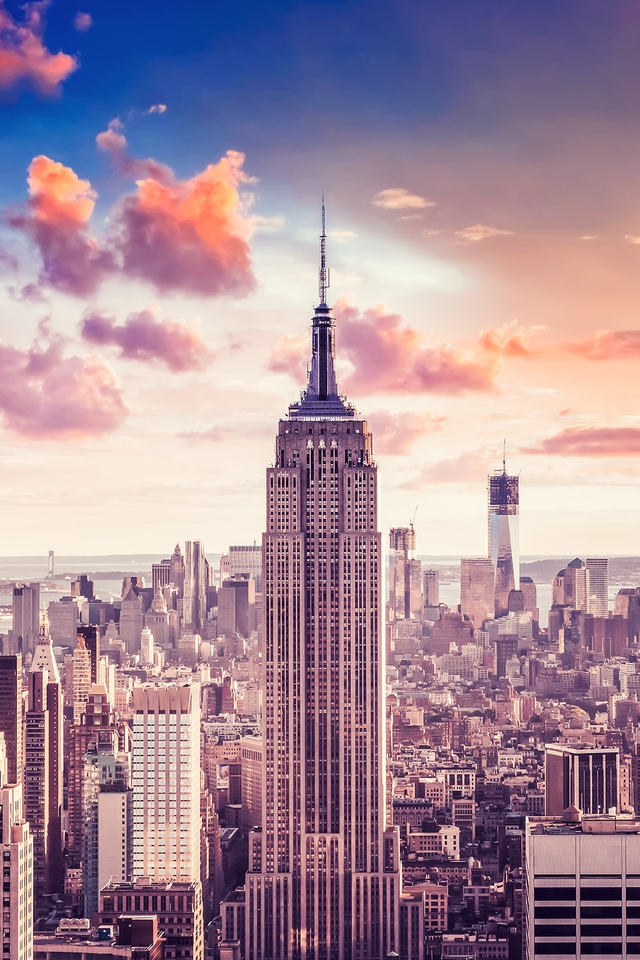 Картинка: Город, New-York, небо, облака, пейзаж