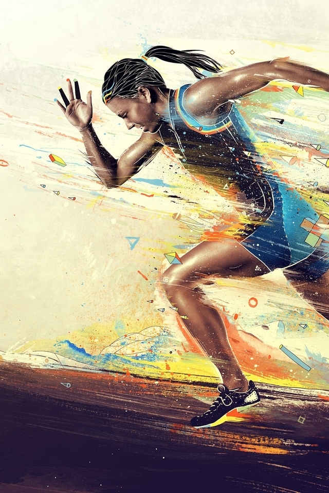 Картинка: Спортсменка, бег, скорость, рисунки