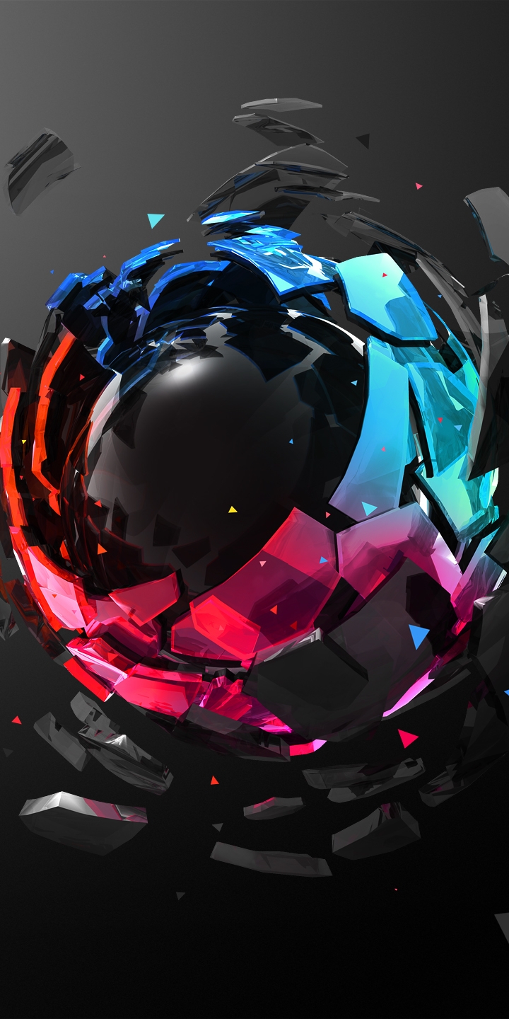 Image: Sphere, orb, fragments, dark background