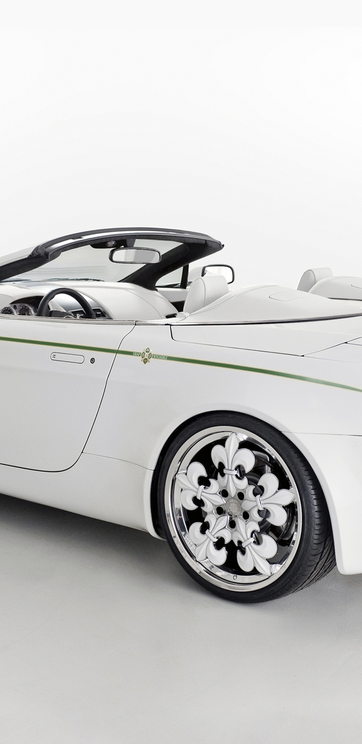 Картинка: Aston Martin, V8, Vantage, белый, родстер, белый фон, диски
