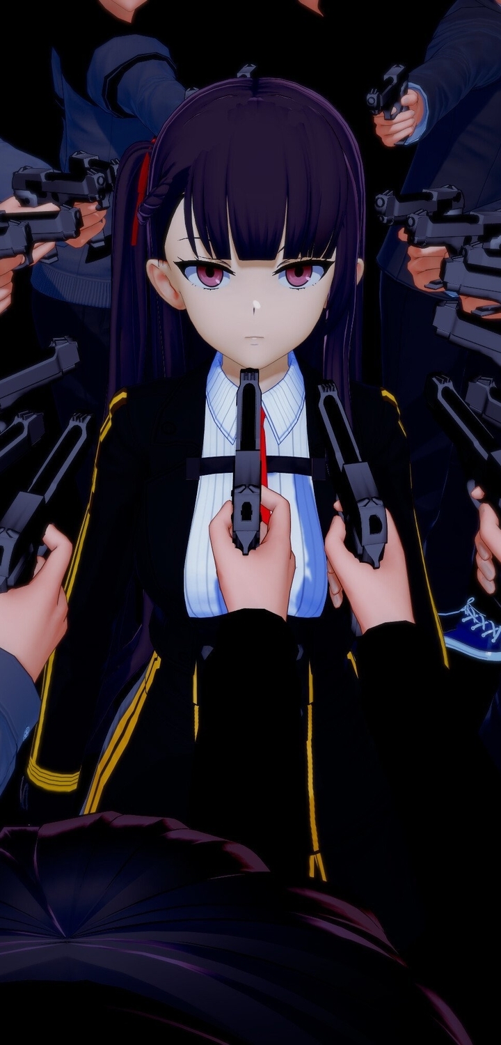 Картинка: Девушка, взгляд, оружие, пистолеты, под прицелом, Girls' Frontline
