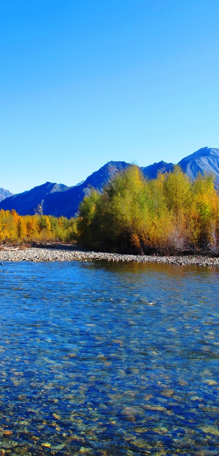 Картинка: Якутия, горы, река, осень