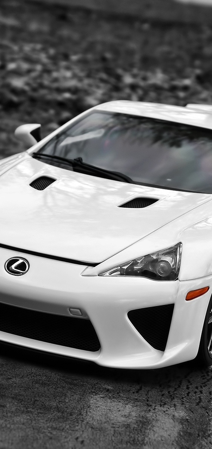 Картинка: Lexus, LFA, белый, суперкар, дорога, мокрый асфальт