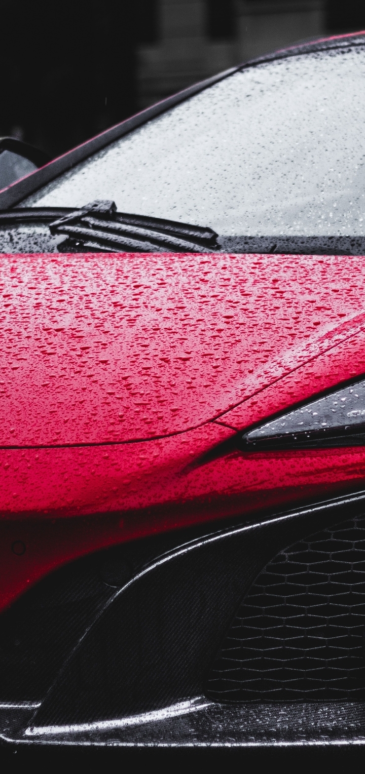 Image: Supercar, red, McLaren, P1, drops, water
